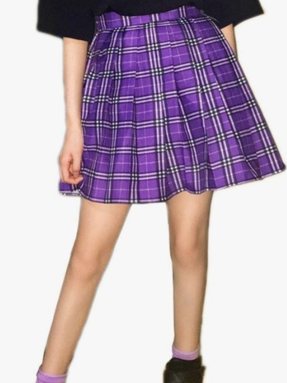 Women Short Plaid Pleated Skirts Uniform Cosplay Costumes